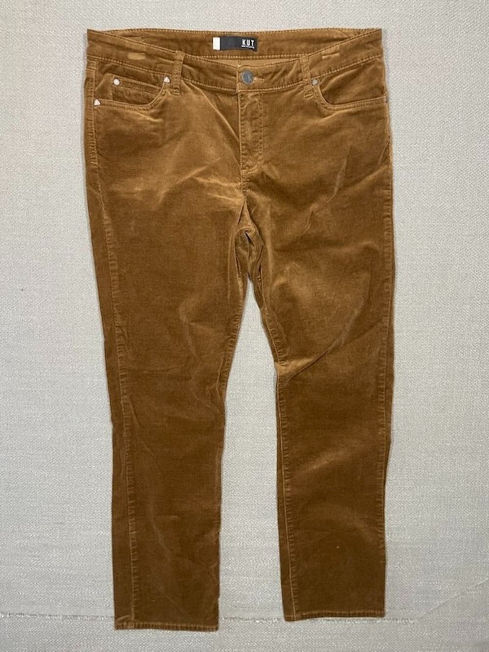Kut From The Cloth Women's Diana Brown Corduroy Jeans Size 14 Workwear Casual